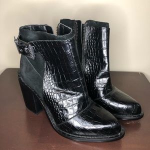 Luxury Rebel Black Maggie Croco Booties